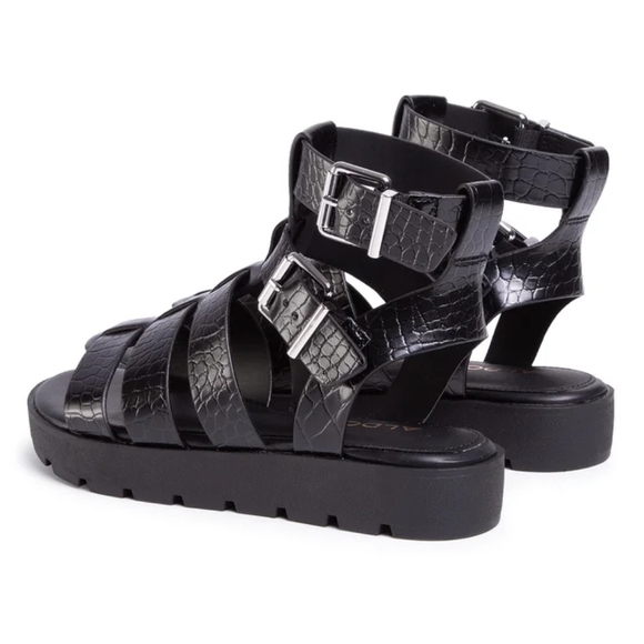 Aldo Glassy Platform Cage Sandal - Croc Embossed - Size 10 - Picture 11 of 11